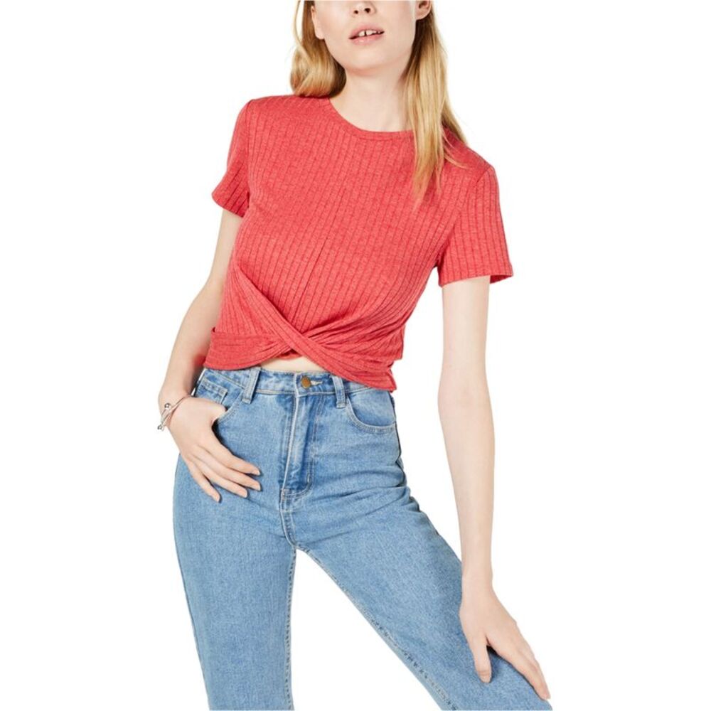 Project 28 Womens Twist-Front Crop Top Blouse, NWT